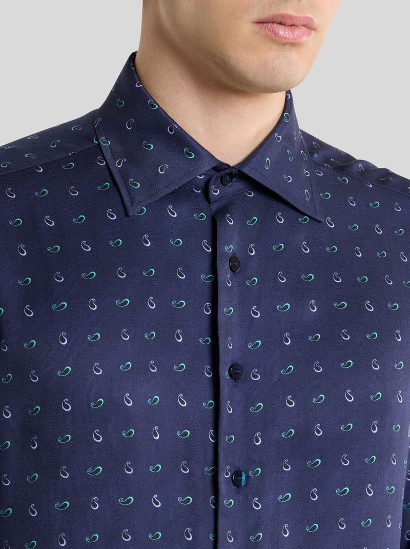 Etro TWILL SHIRT WITH MICRO PAISLEY MOTIF outlook