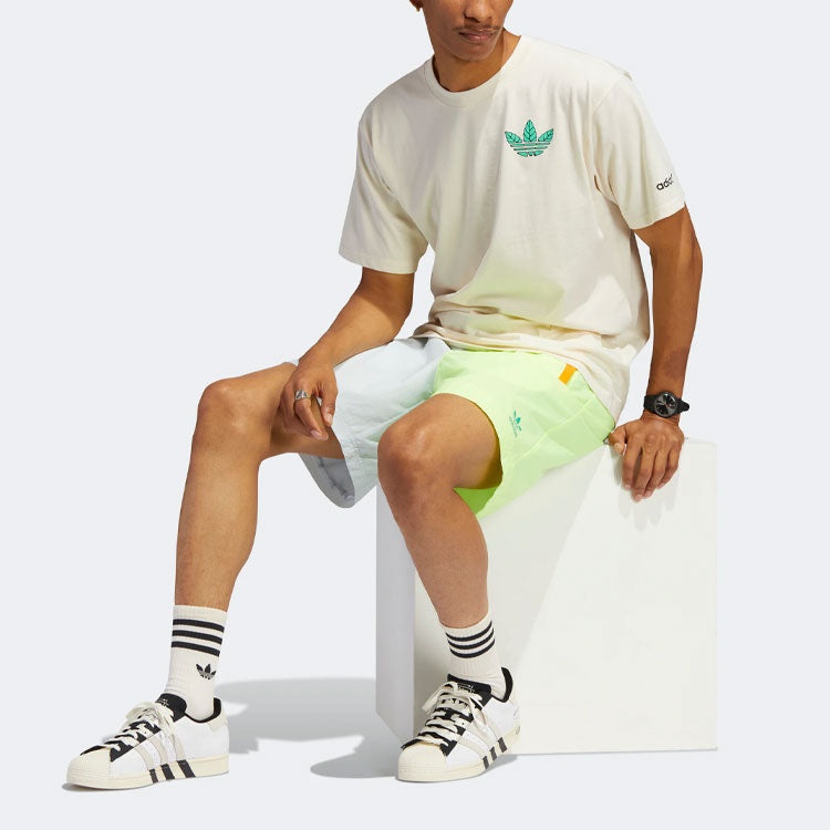 adidas originals Trefoil Leaves Back Large Logo Alphabet Printing Athleisure Casual Sports Short Sle - 2