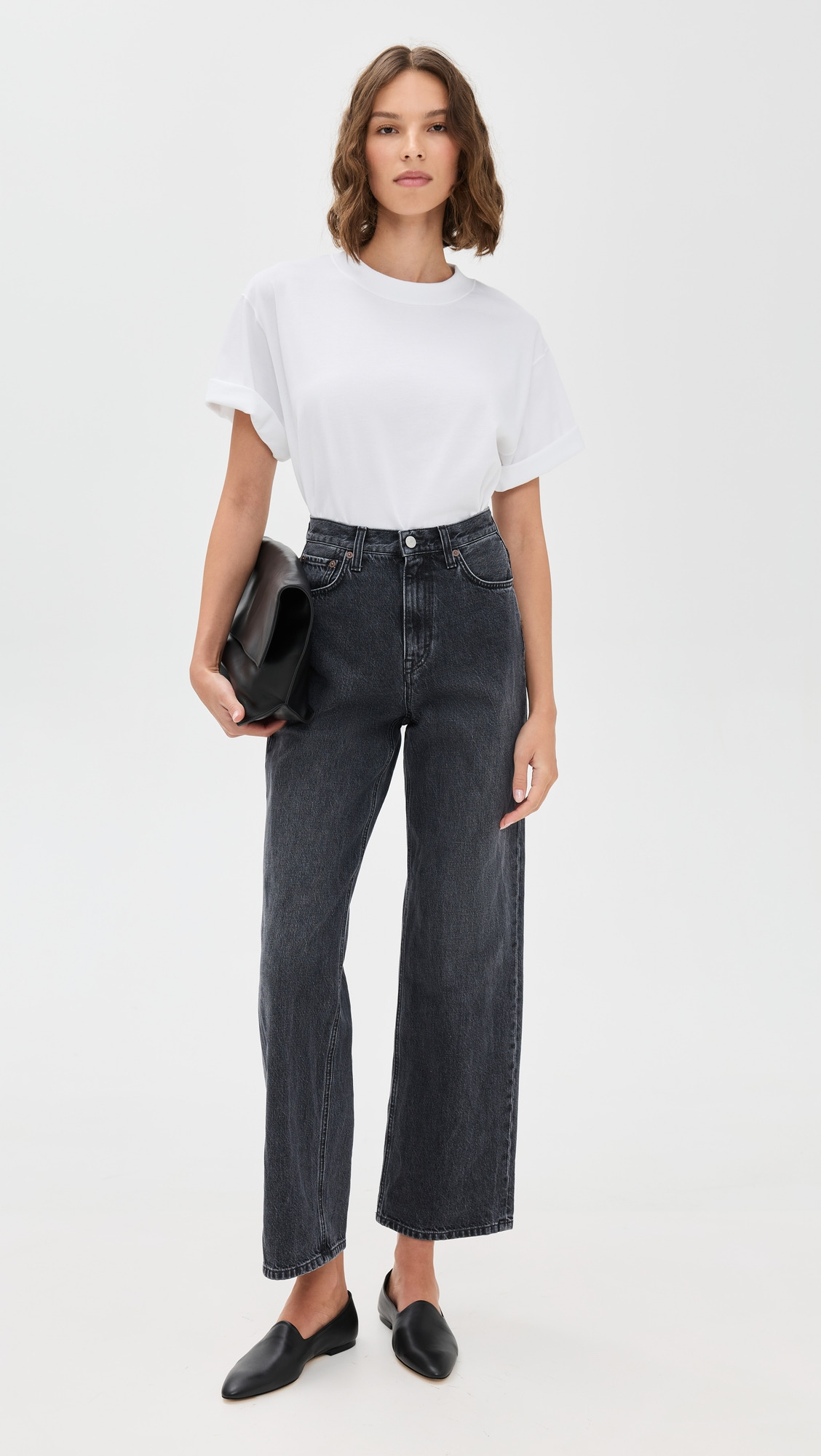 Wide Leg Denim Jeans - 4