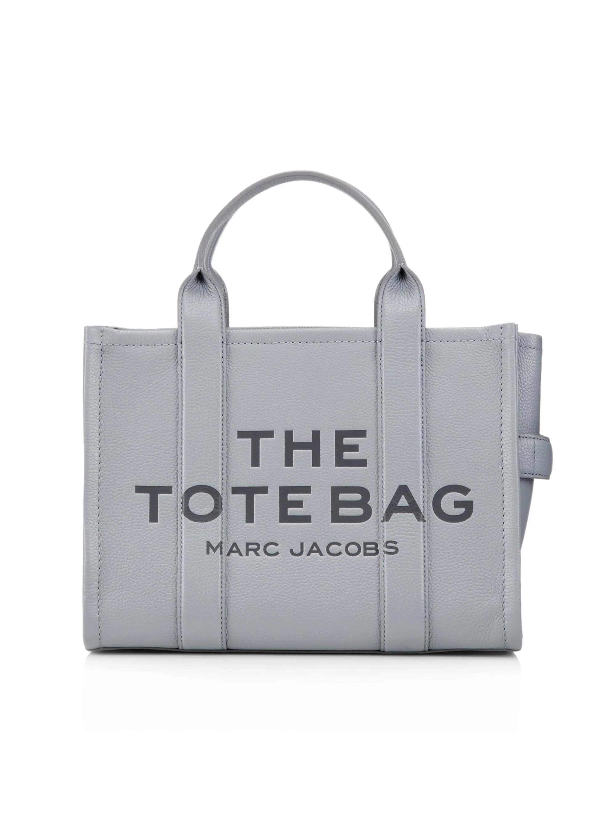 Women's Medium Leather Tote Bag - Wolf Grey - 1