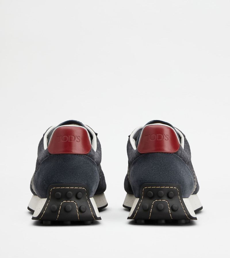 Tod's T VINTAGE SNEAKERS IN SUEDE AND TECHNICAL FABRIC - BLUE, BURGUNDY outlook