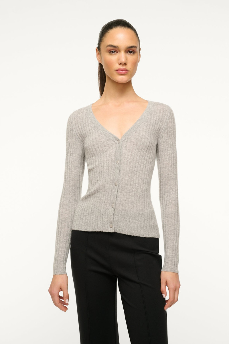 STAUD STAUD CARGO CASHMERE SWEATER HEATHER GREY outlook