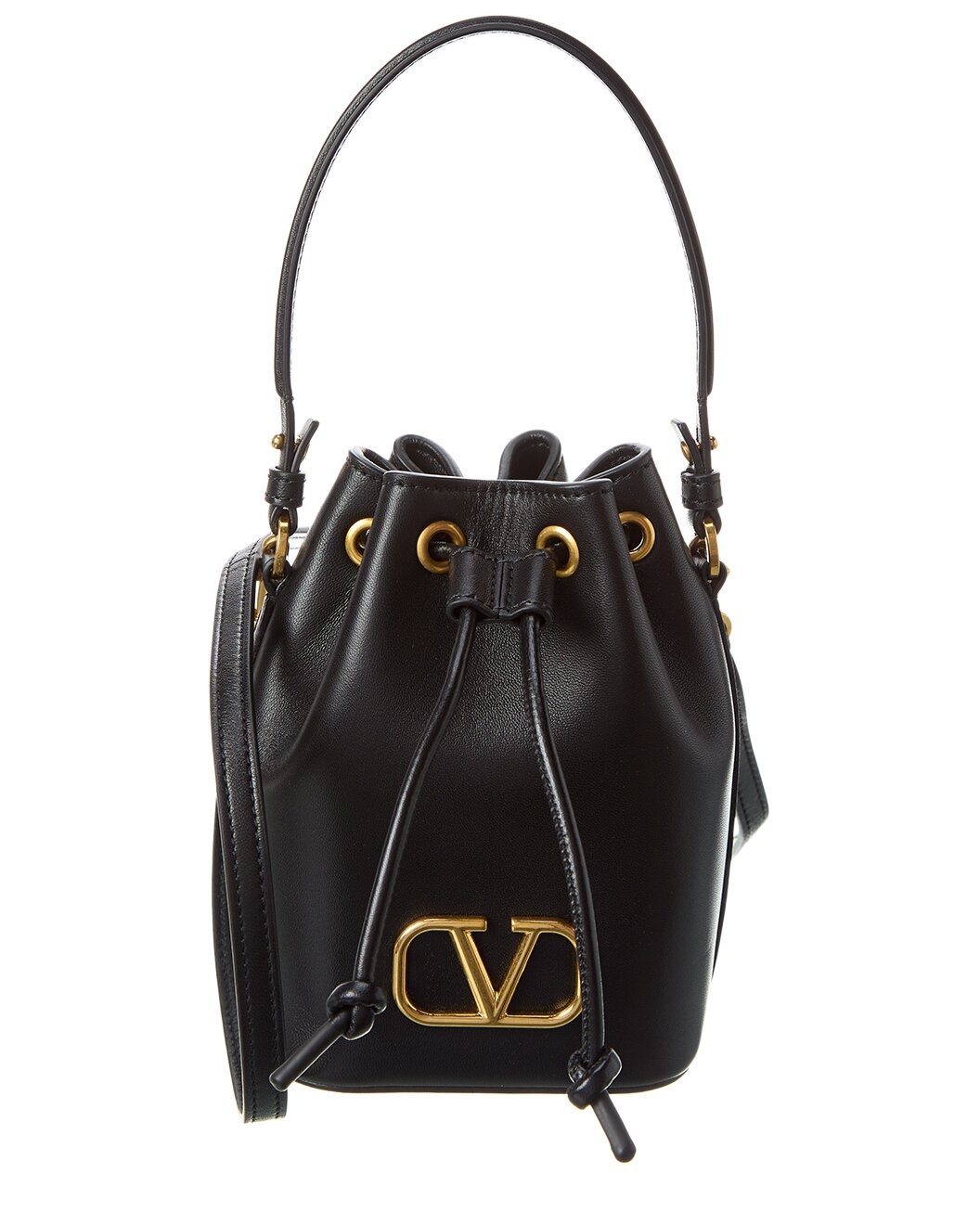 Valentino VLogo Signature Mini Leather Bucket Bag - 1
