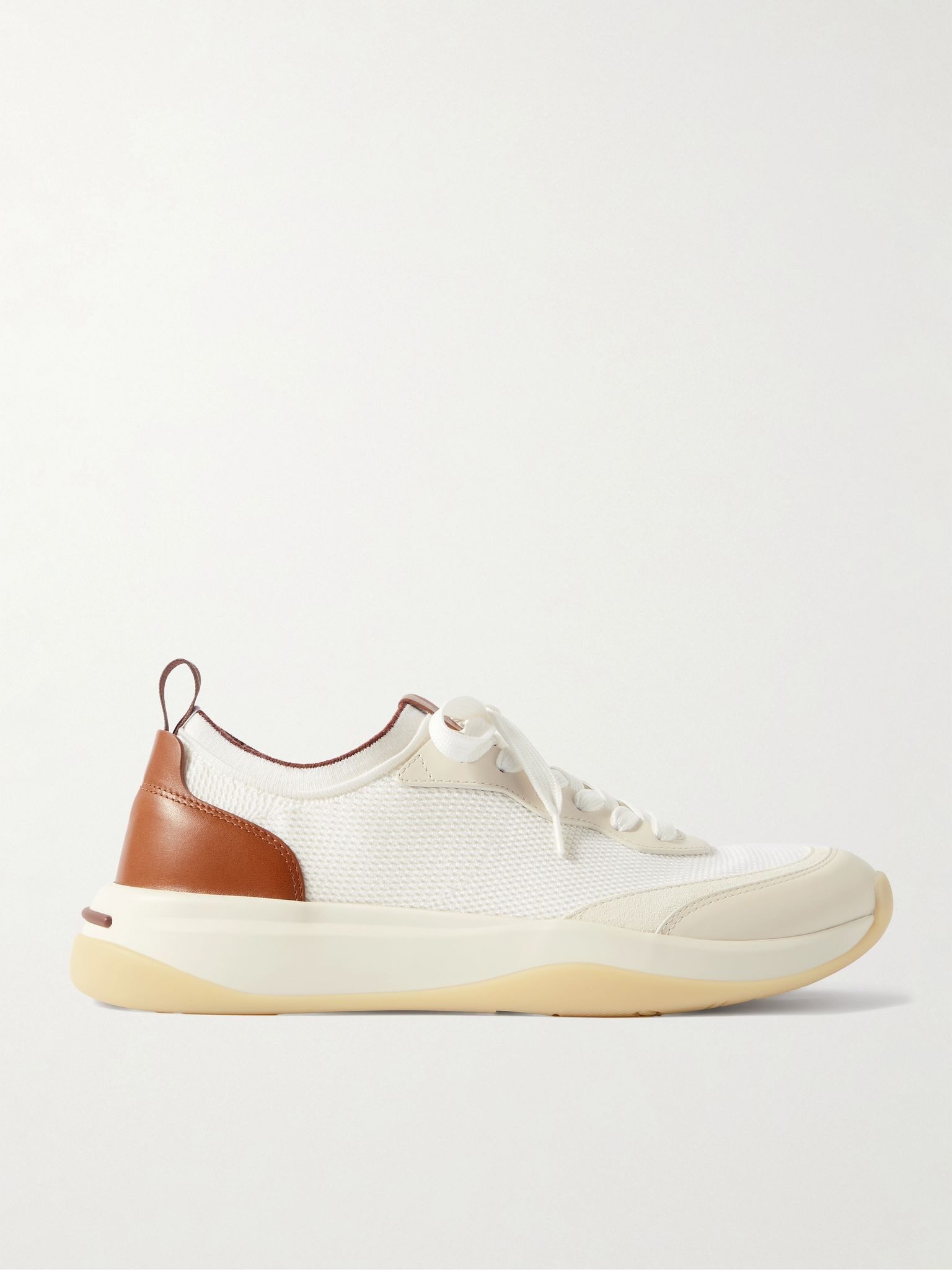 410 LP Walk Leather-Trimmed Wish® Wool Sneakers White - 1
