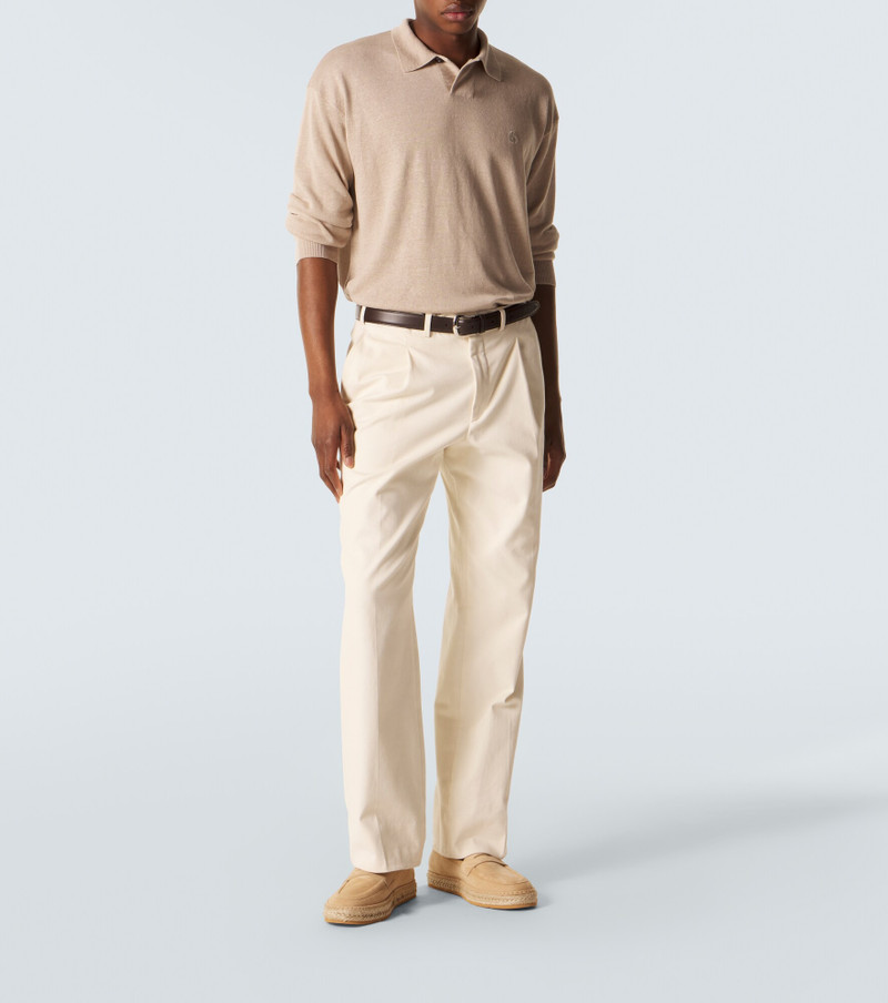 GIORGIO ARMANI Jute-trimmed suede penny loafers outlook