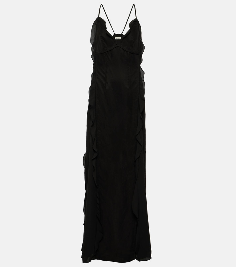 Emily ruffled V-neck slip dress 1