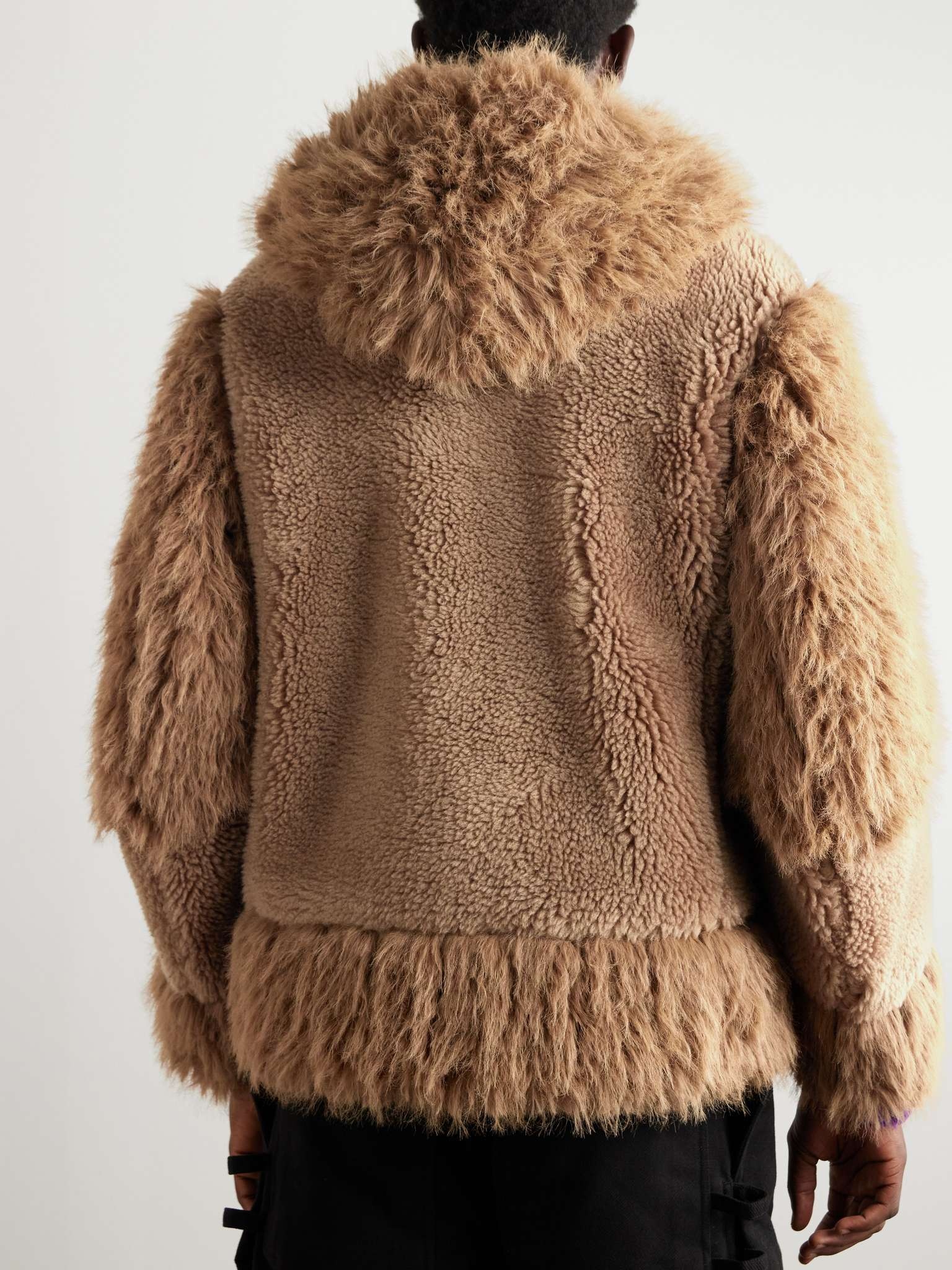 Padded Faux Fur and Faux Shearling Hooded Jacket - 4