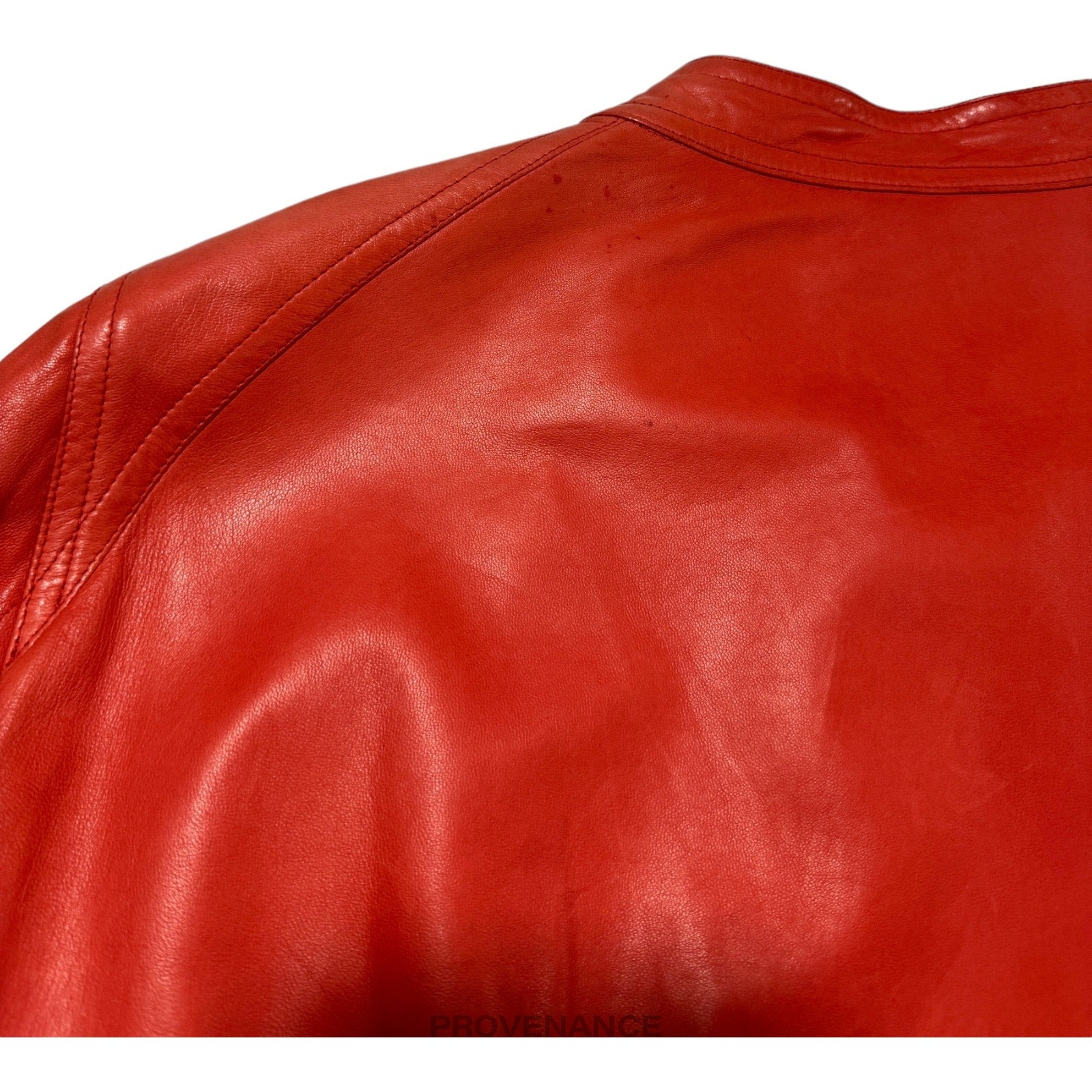Rick Owens Walrus Intarsia Leather Jacket - 50 Red - 9