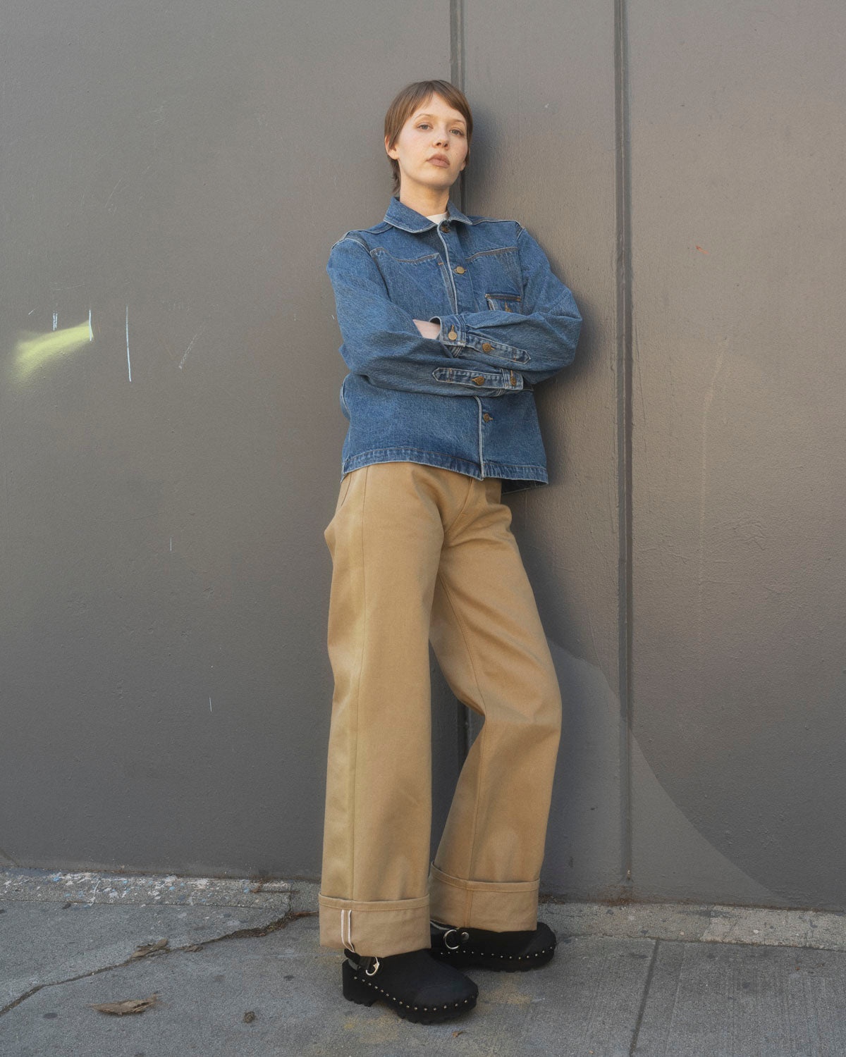 15oz Selvedge Denim 37 Work Shirt -Washed Indigo - 4