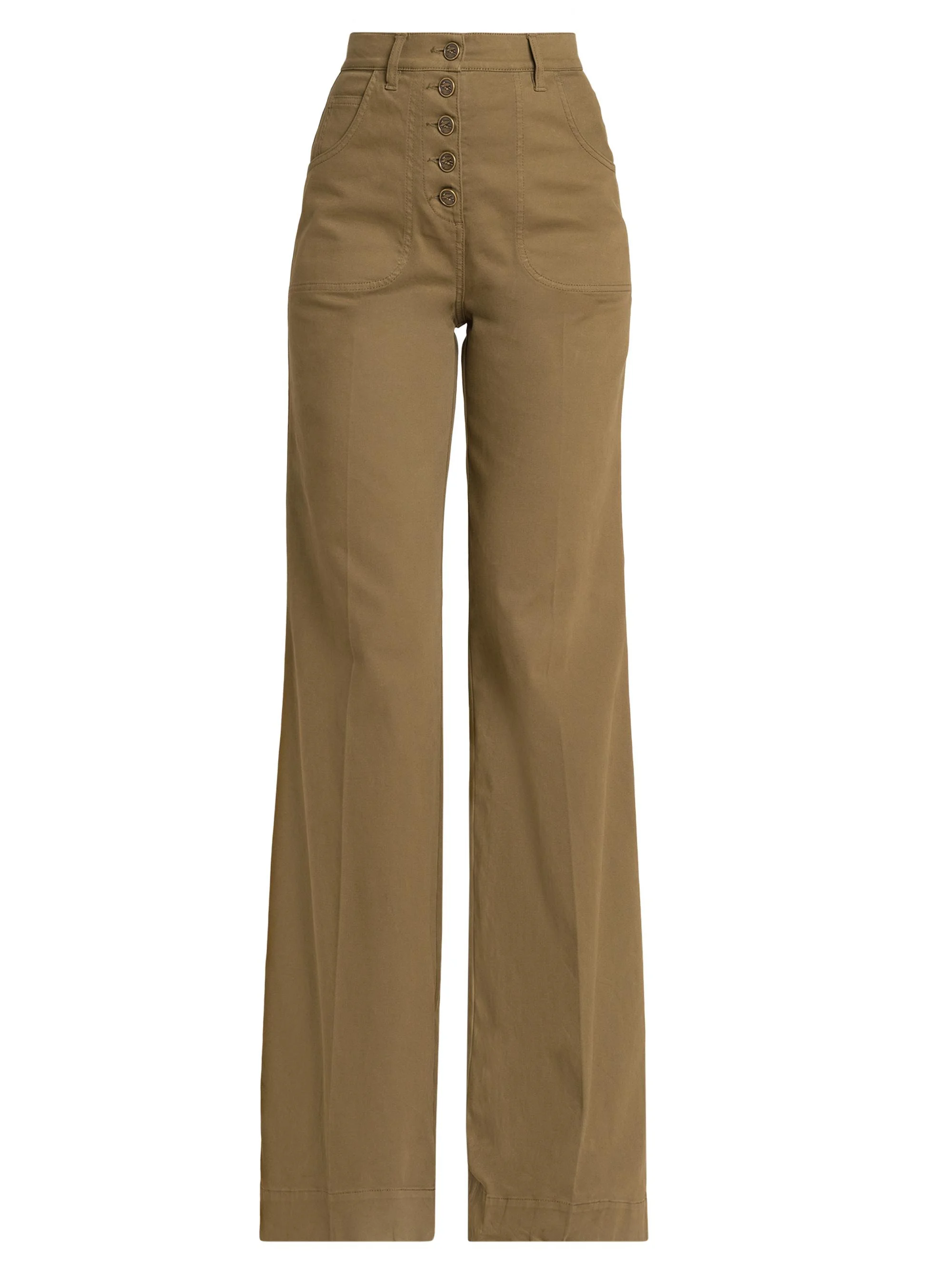 Women's Wide-Leg Jeans - Verde Salvia Scuro - 1