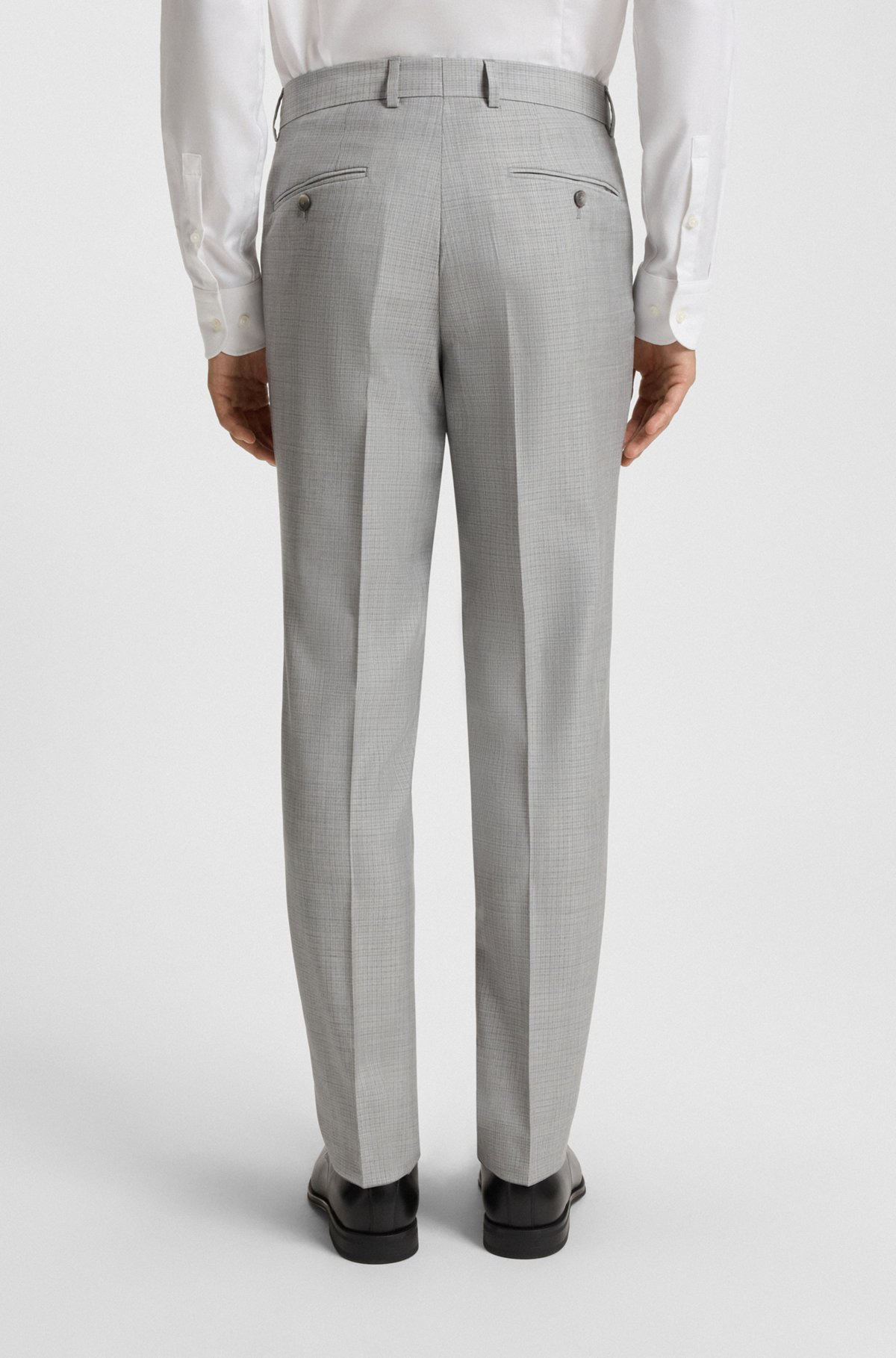 SLIM-FIT SUIT IN MICRO-PATTERNED VIRGIN WOOL - 7