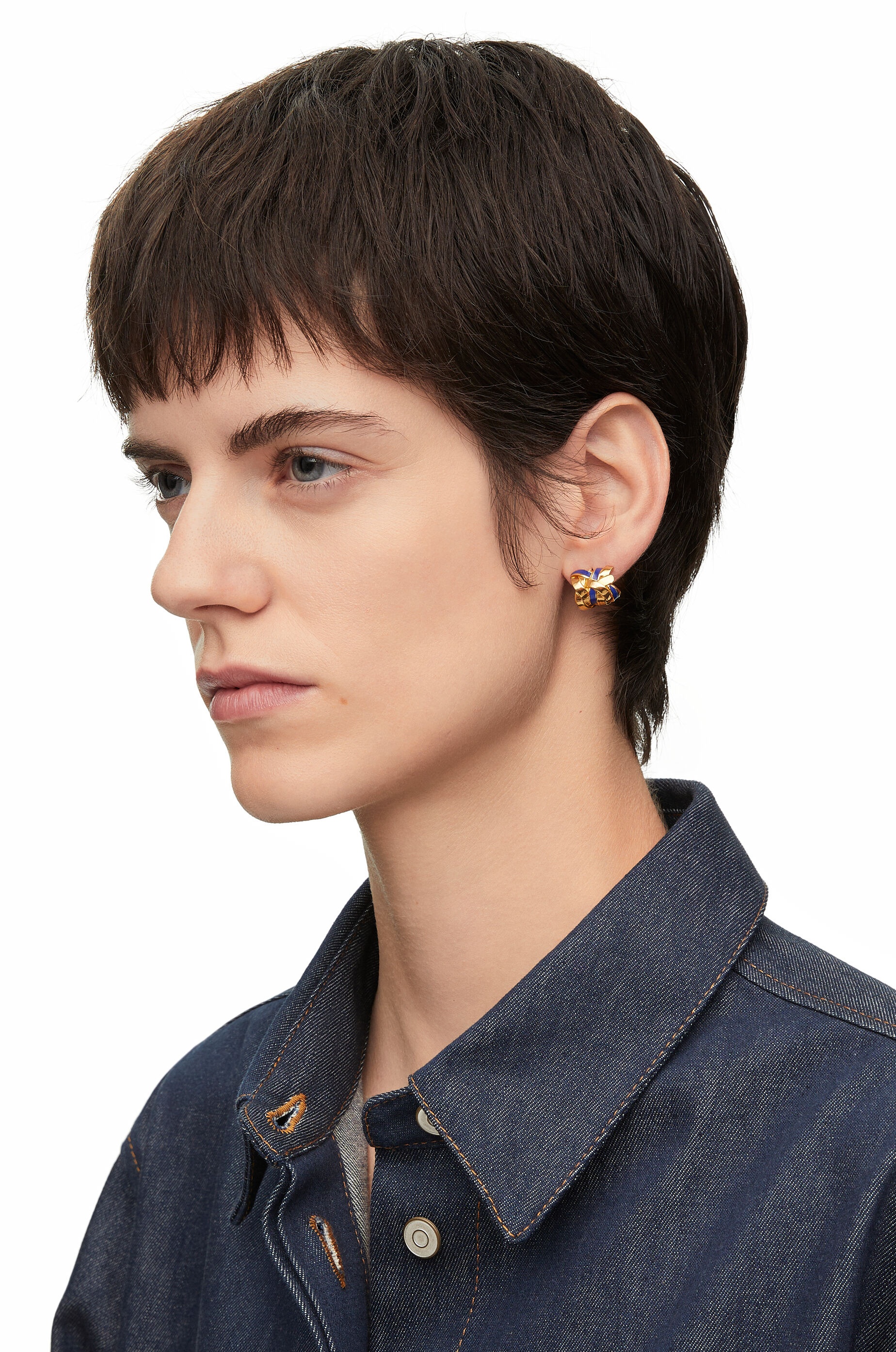 Nest small hoop earrings in sterling silver and enamel - 2