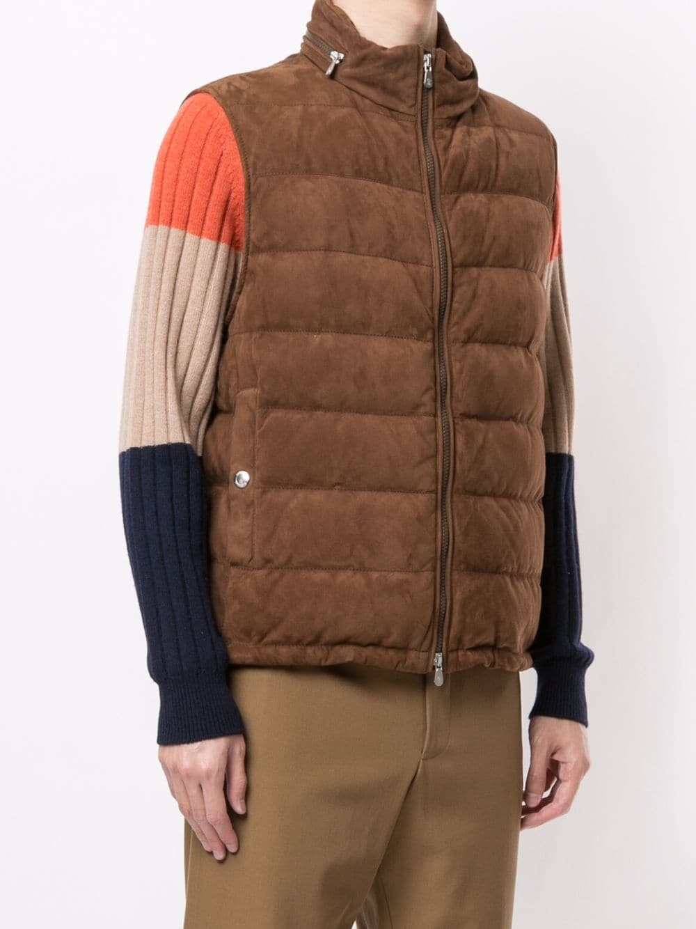 concealed hood quilted vest - 3