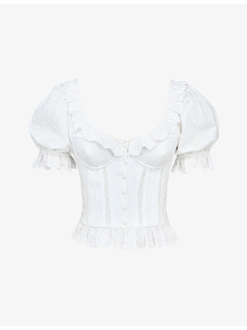 Bella Broderie-Anglaise Cotton Top 1