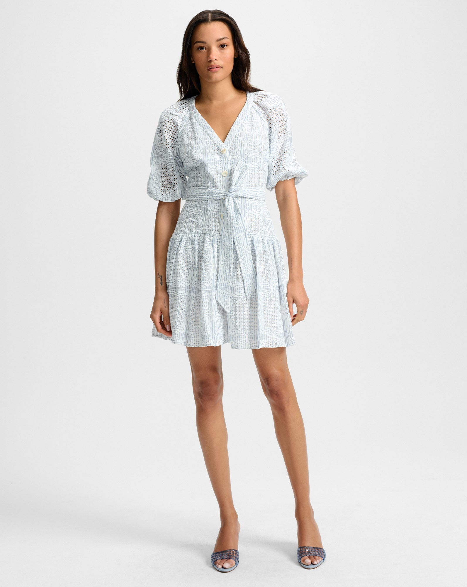 BOBBIE EYELET MINI DRESS - 3