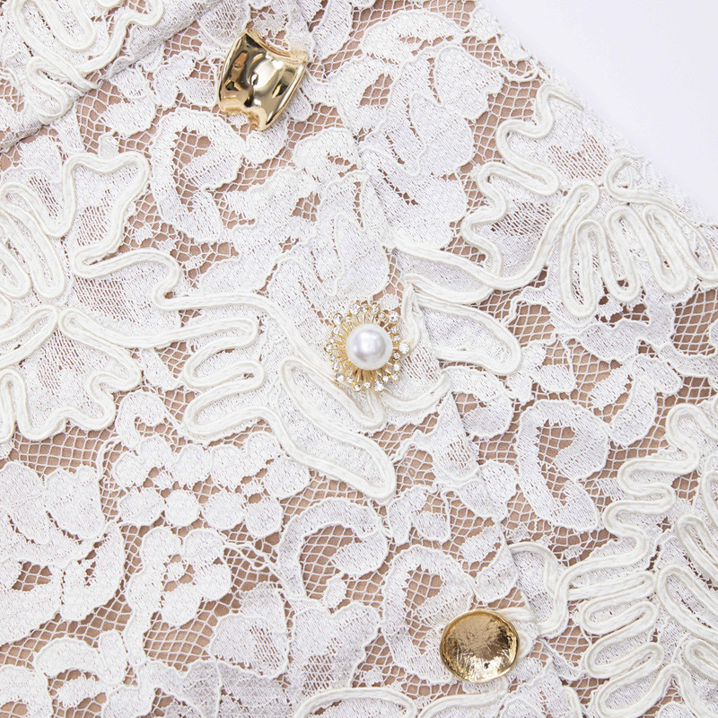 chinese dress ladies Cream Floral Lace Mini Dress – self-portrait-US main image 0