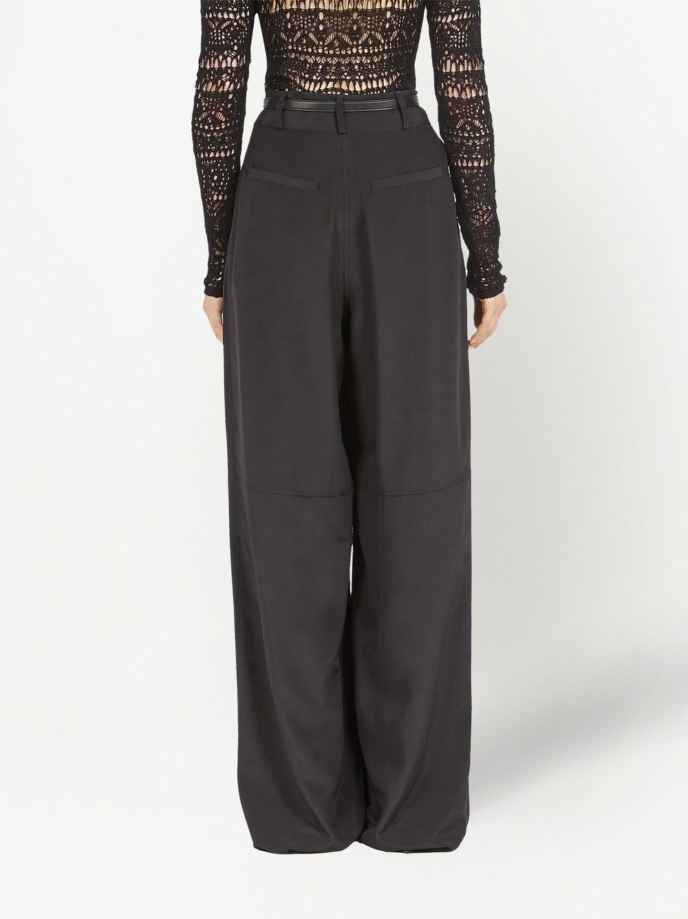 belted palazzo trousers - 4