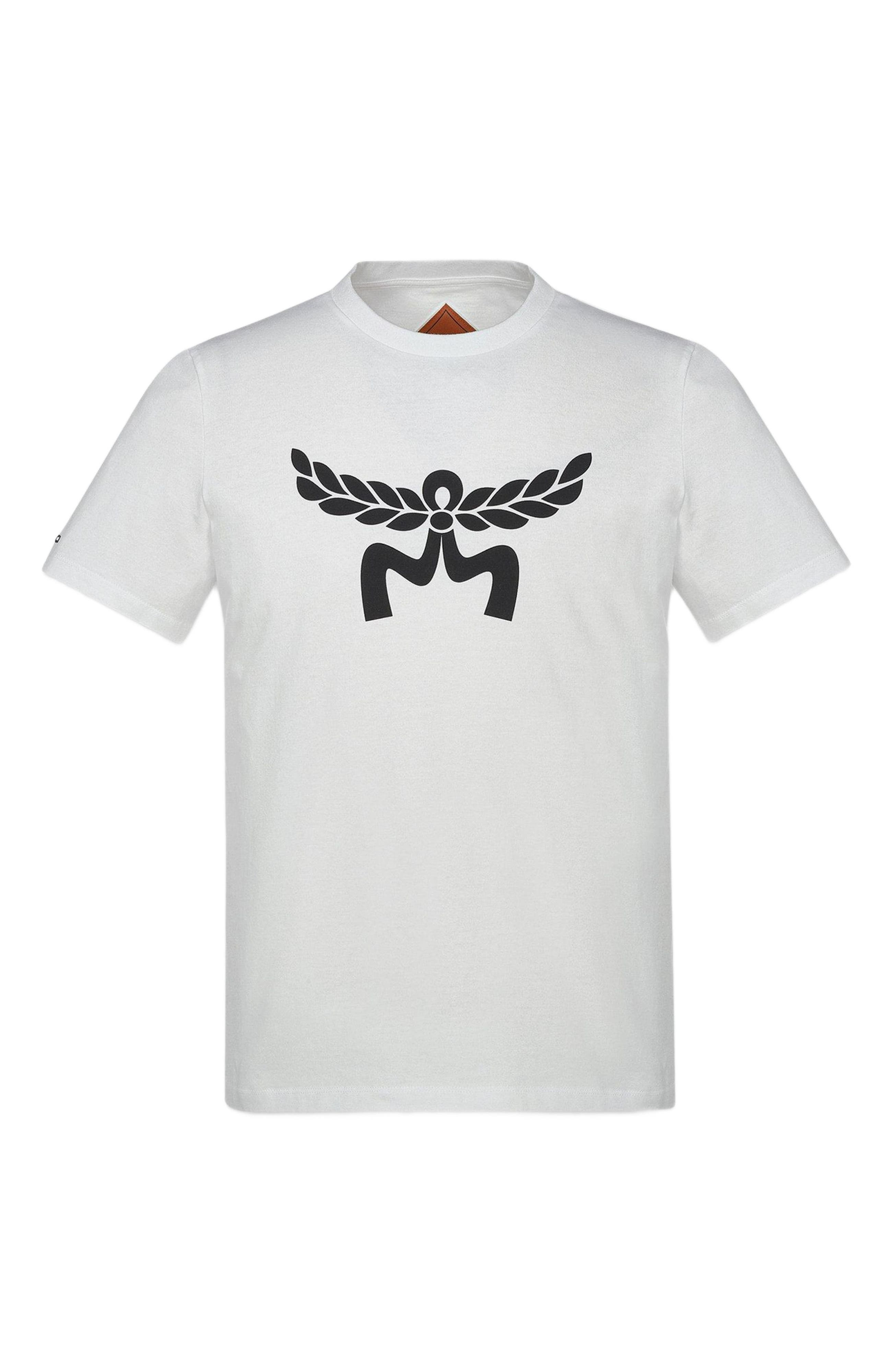 MCM Laurel Logo Print T-Shirt in Organic Cotton in White at Nordstrom - 1