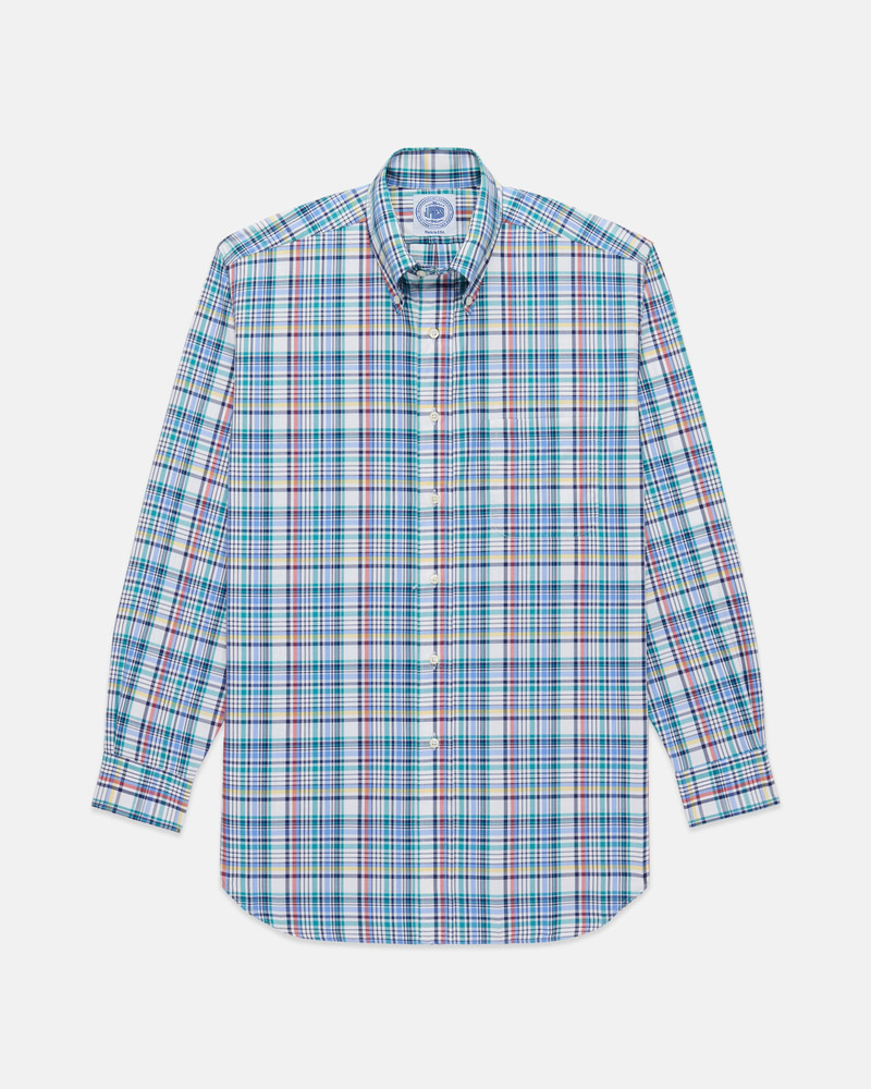 J. PRESS MADE-IN-USA BLUE & RED PLAID BUTTON DOWN SPORT SHIRT - CLASSIC FIT outlook