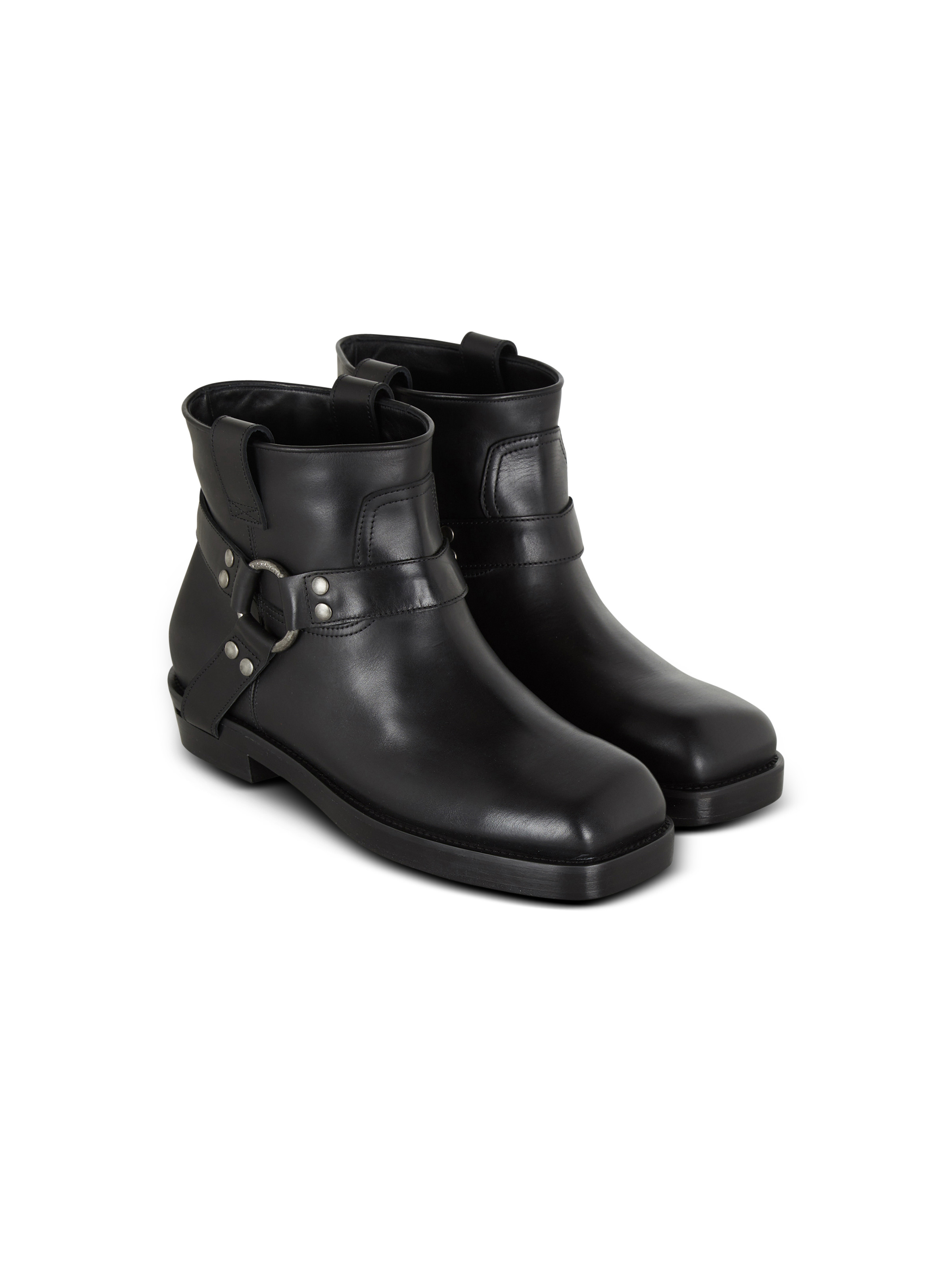 Calfskin leather biker ankle boots - 2