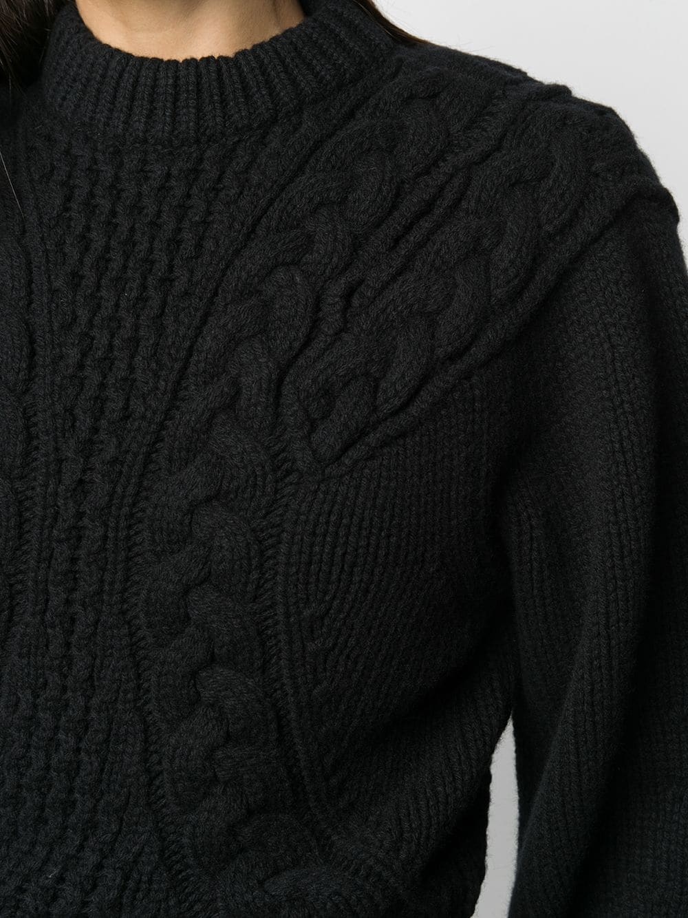 cropped cable knit jumper - 5