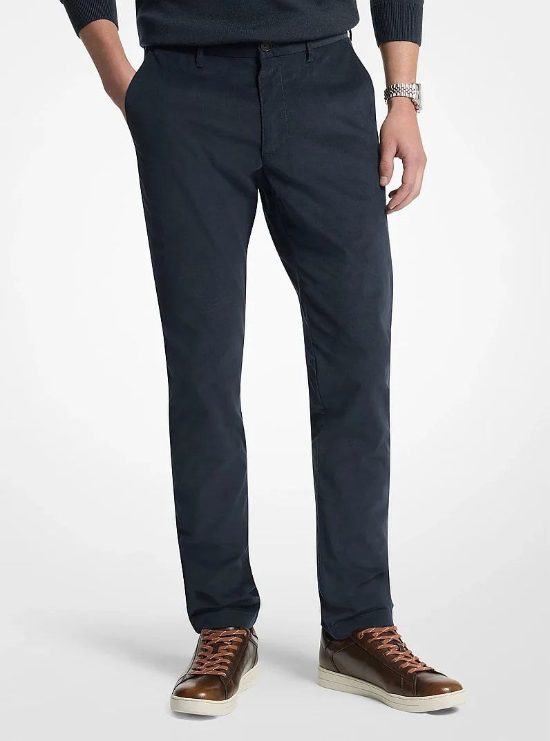 Slim-Fit Cotton Blend Corduroy Pants - 1