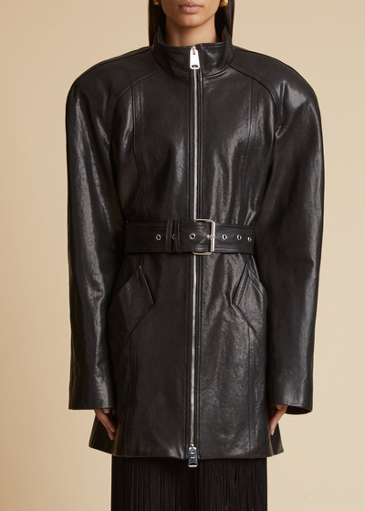 KHAITE The Bobb Jacket in Black Leather outlook
