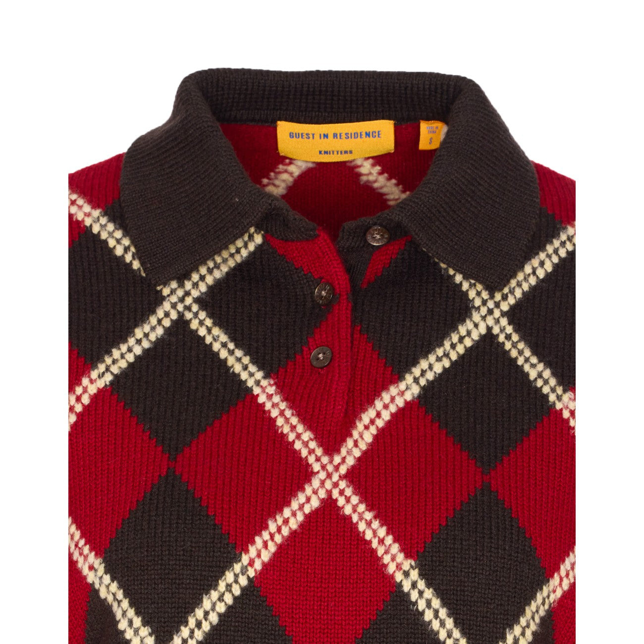 Guest In Residence Women Collegiate Argyle Polo - 4