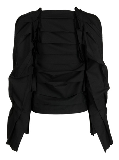 Yohji Yamamoto pleated zip-up jacket outlook