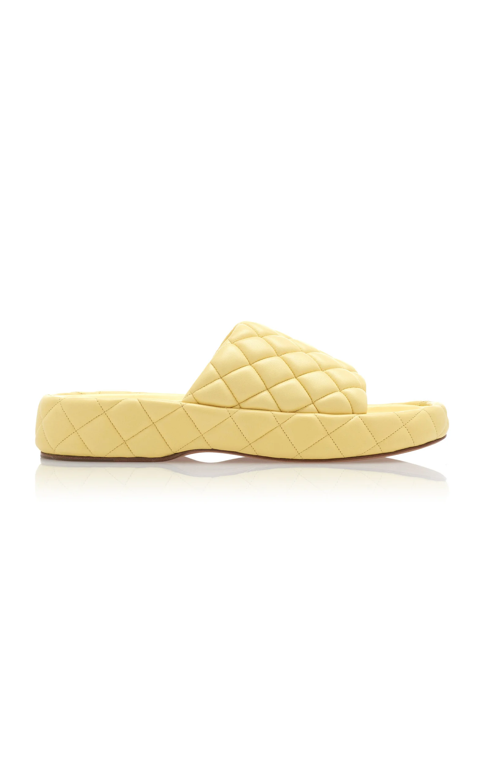 Padded Matelasse Slide Sandals yellow - 1