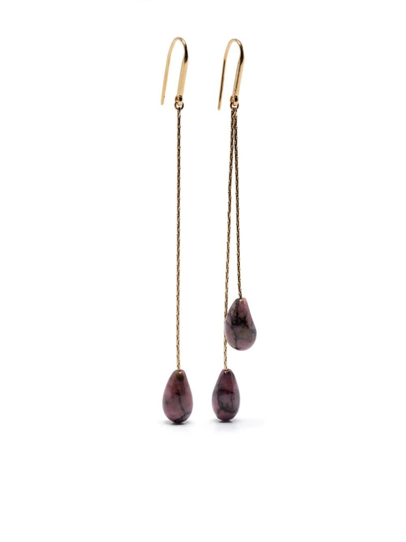 stone-pendant dangle earrings 1
