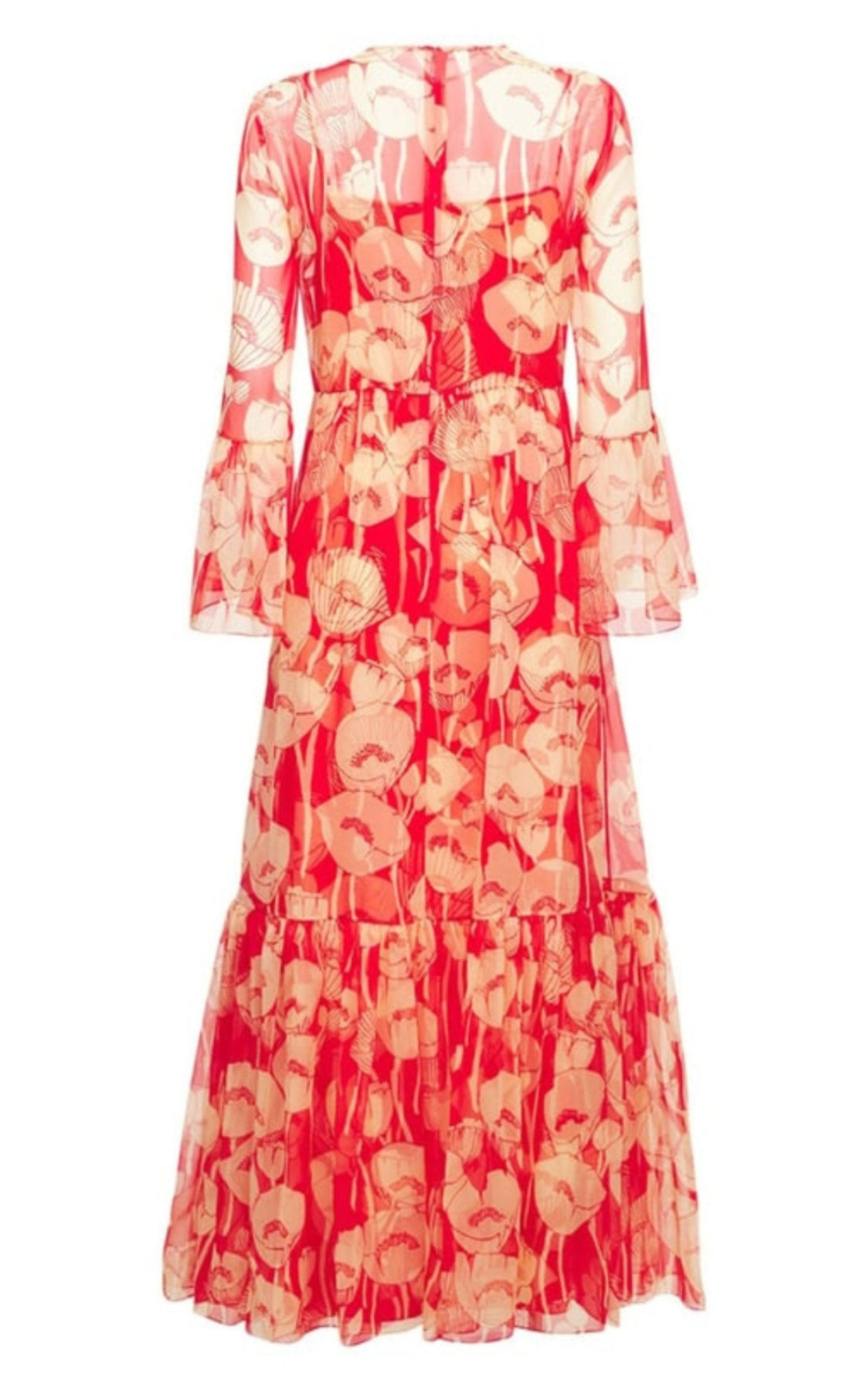 Poppy Silk Organza Maxi Dress - 4