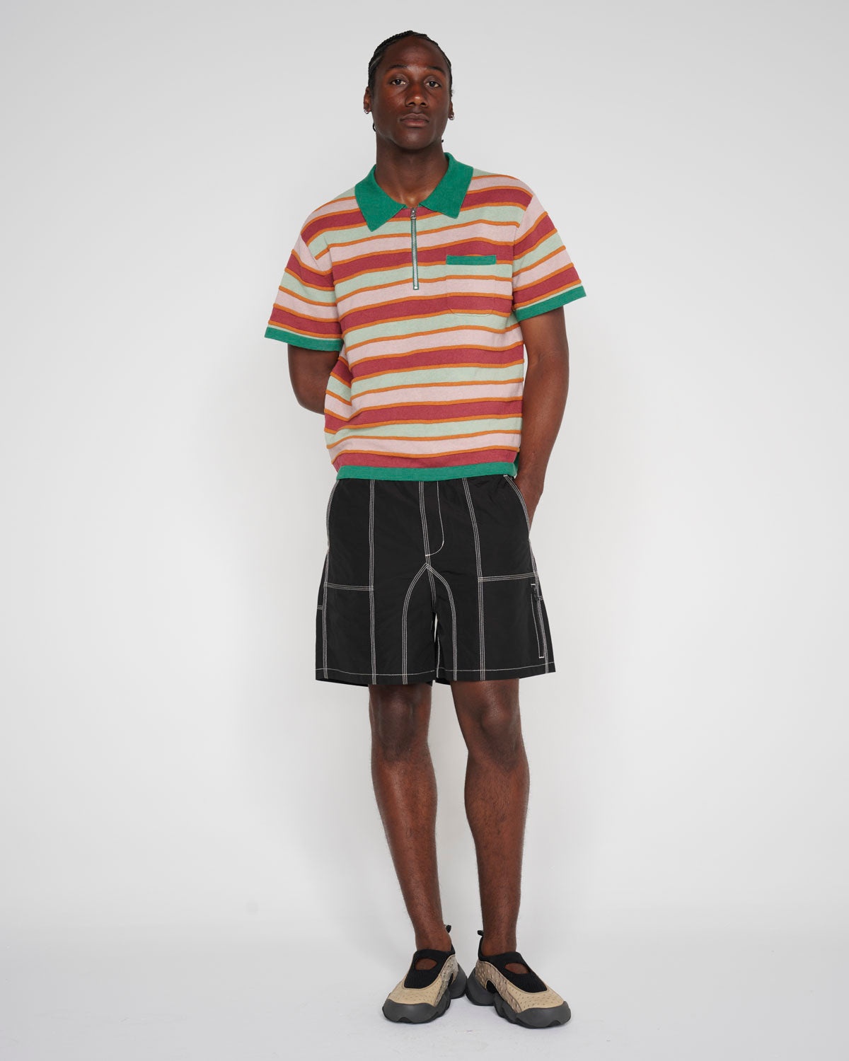 Triple Needle Bishop Short - Black - 6