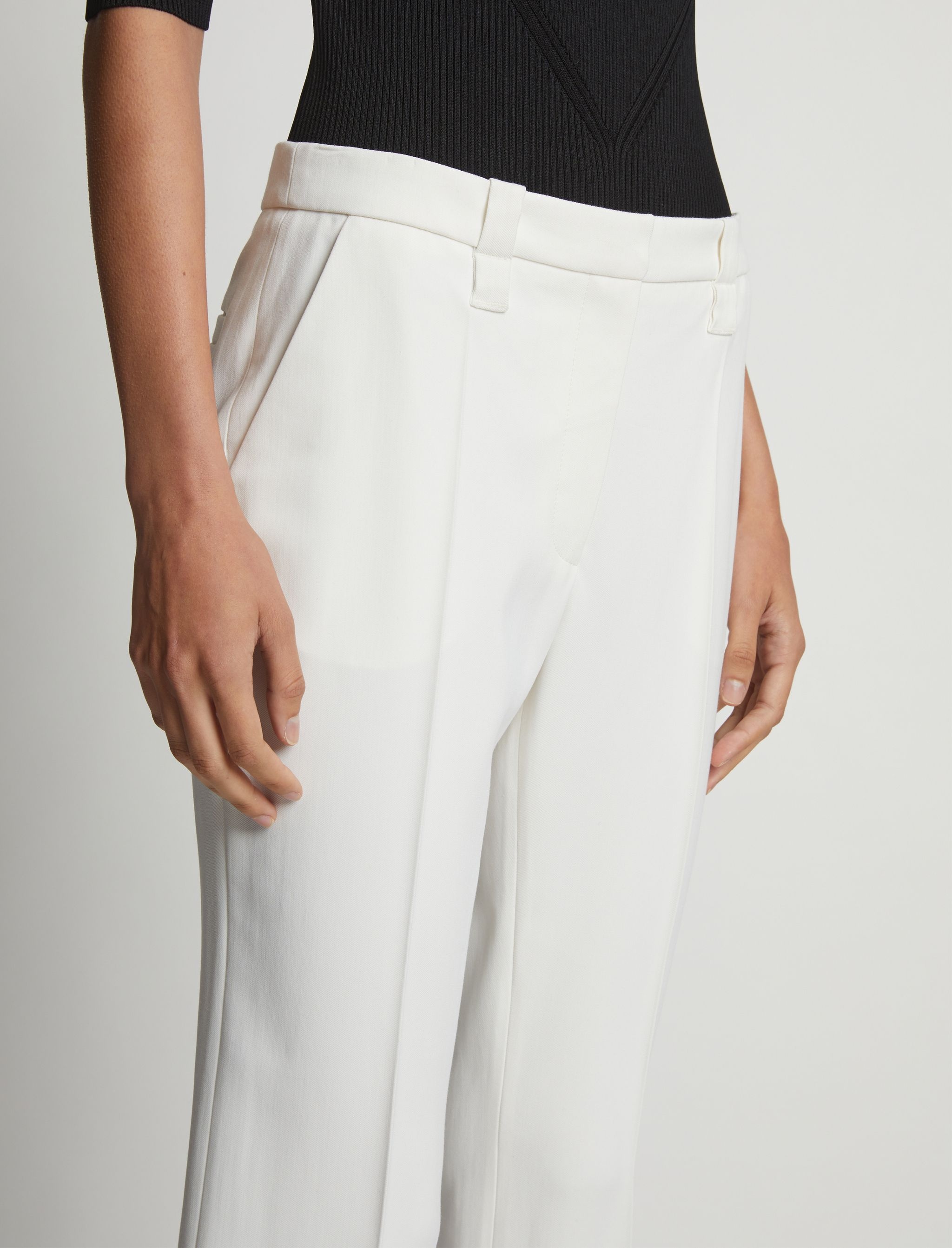 Viscose Suiting Crop Flare Pants - 5