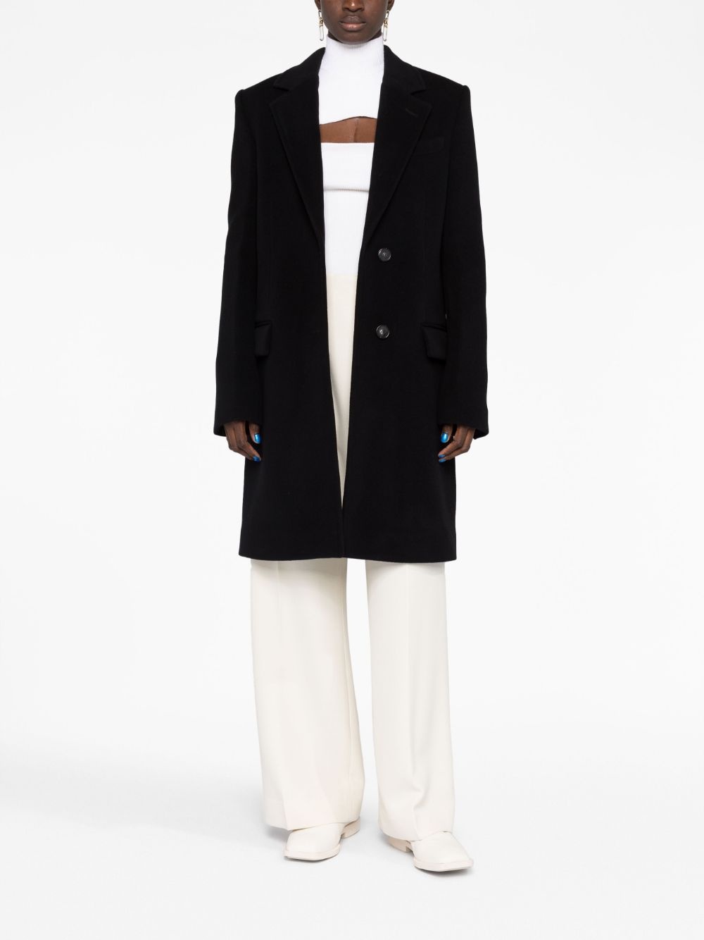single-breasted wool coat - 2