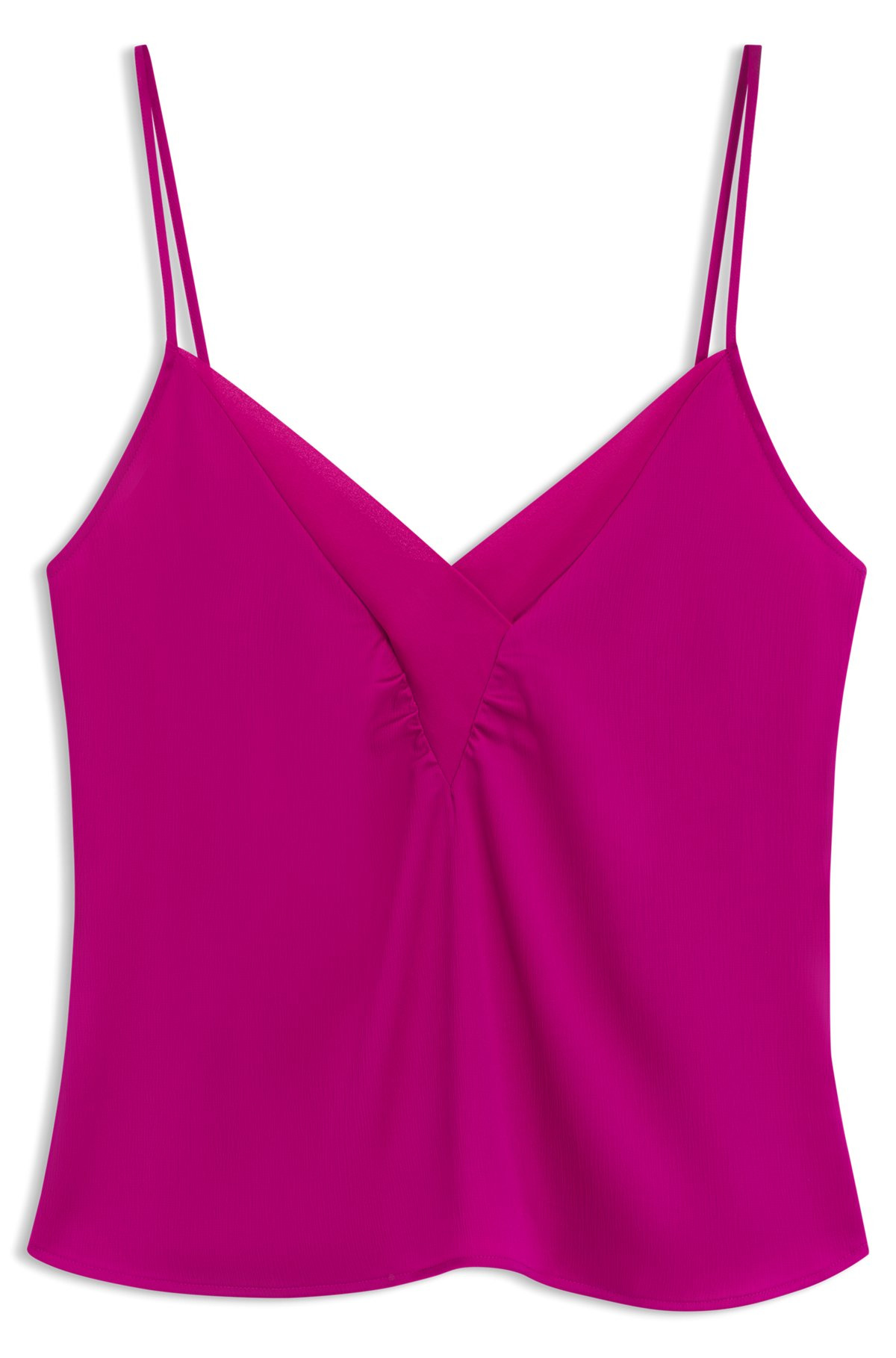 SATIN CAMISOLE TOP WITH GEORGETTE NECKLINE - 1
