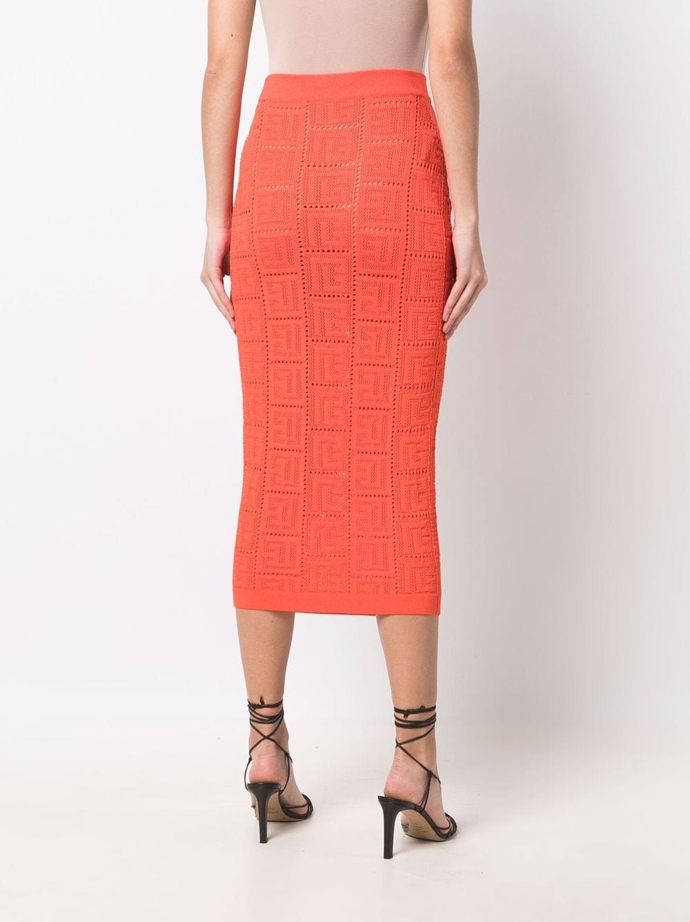 perforated monogram skirt - 4