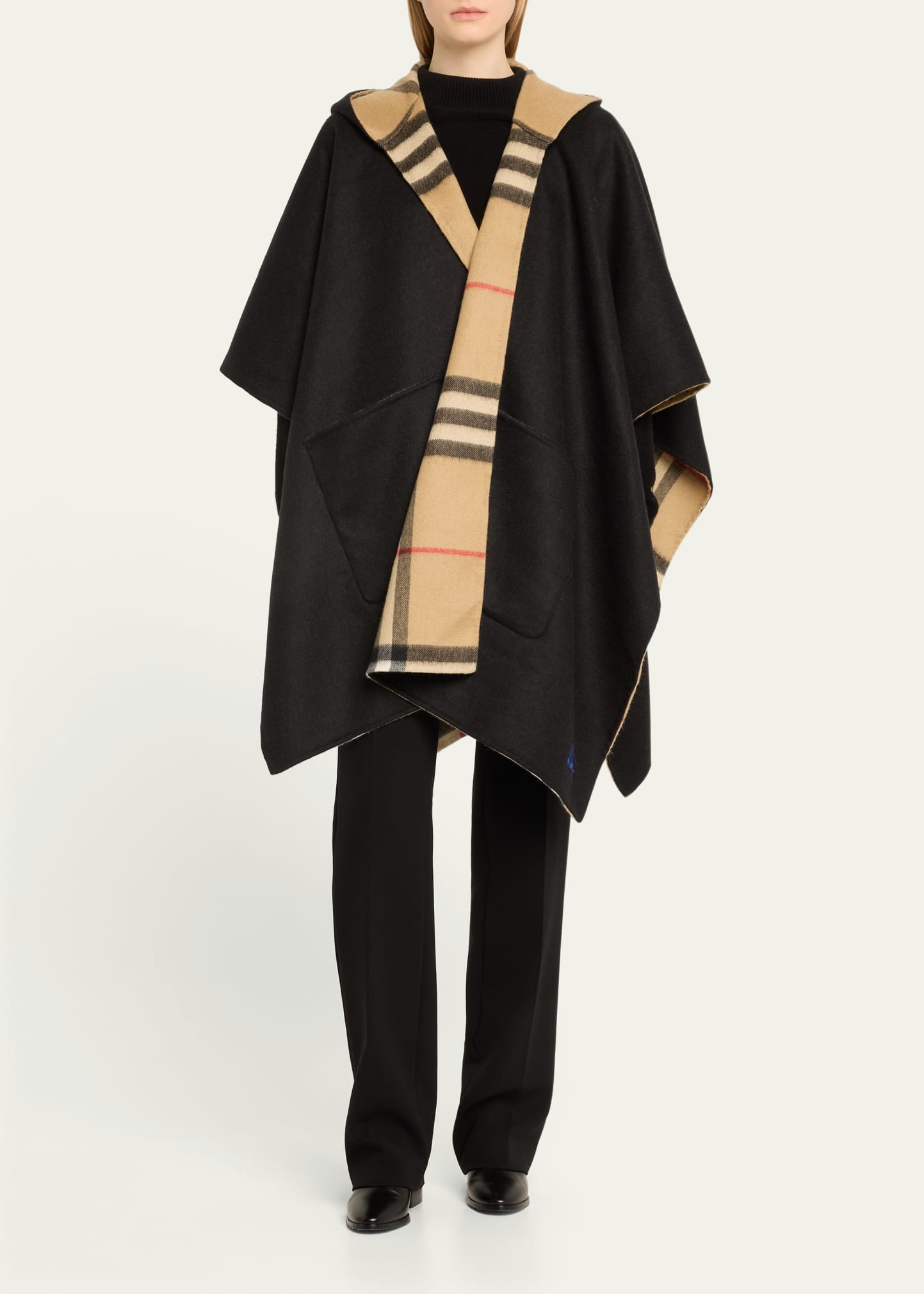 Catherine Hooded Cashmere Cape - 2