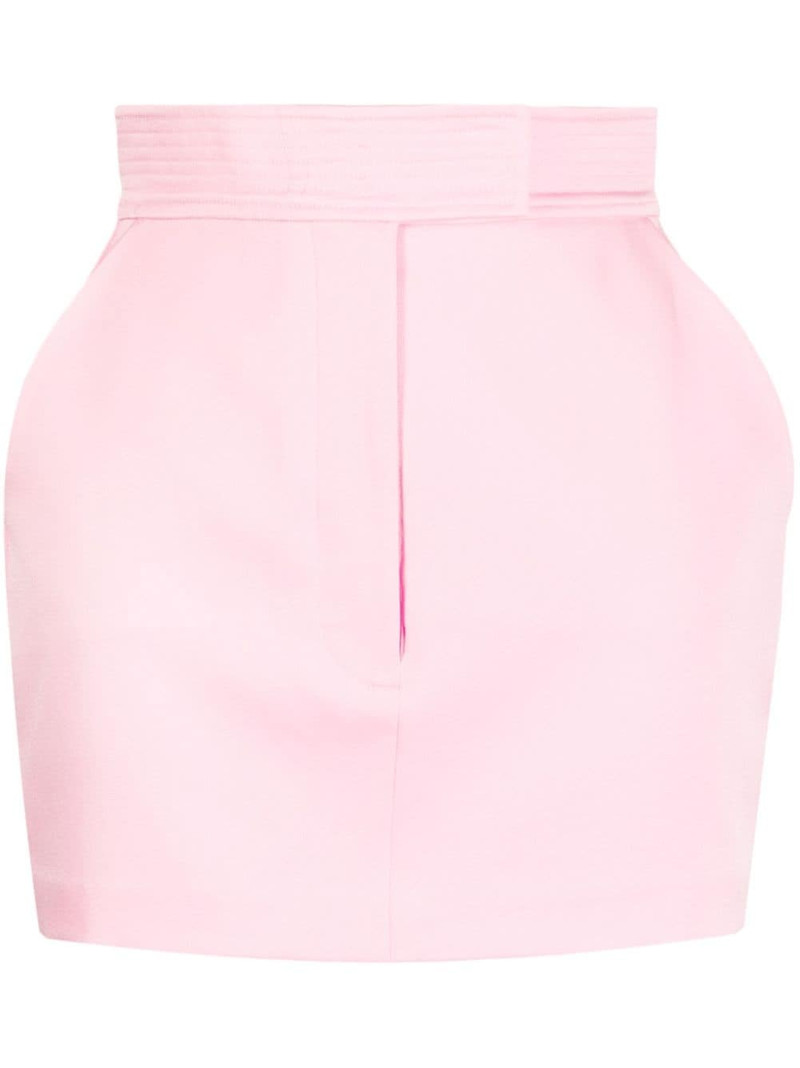 high-waisted satin-finish skirt 1