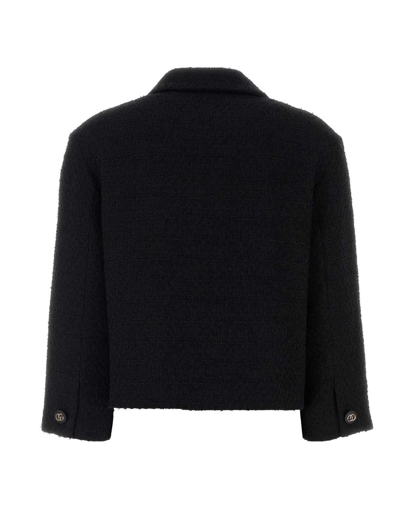 Black Boucle Blazer - 2