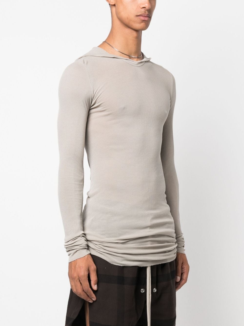 Rick Owens LS fine-knit hooded jumper | REVERSIBLE