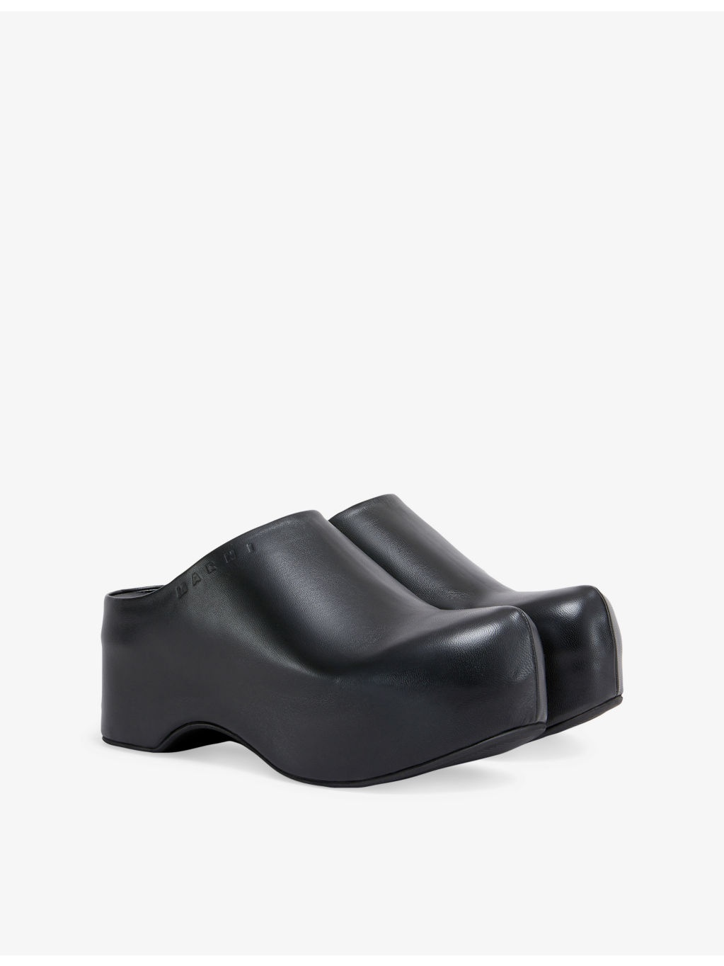Chunky Leather Clogs - 3
