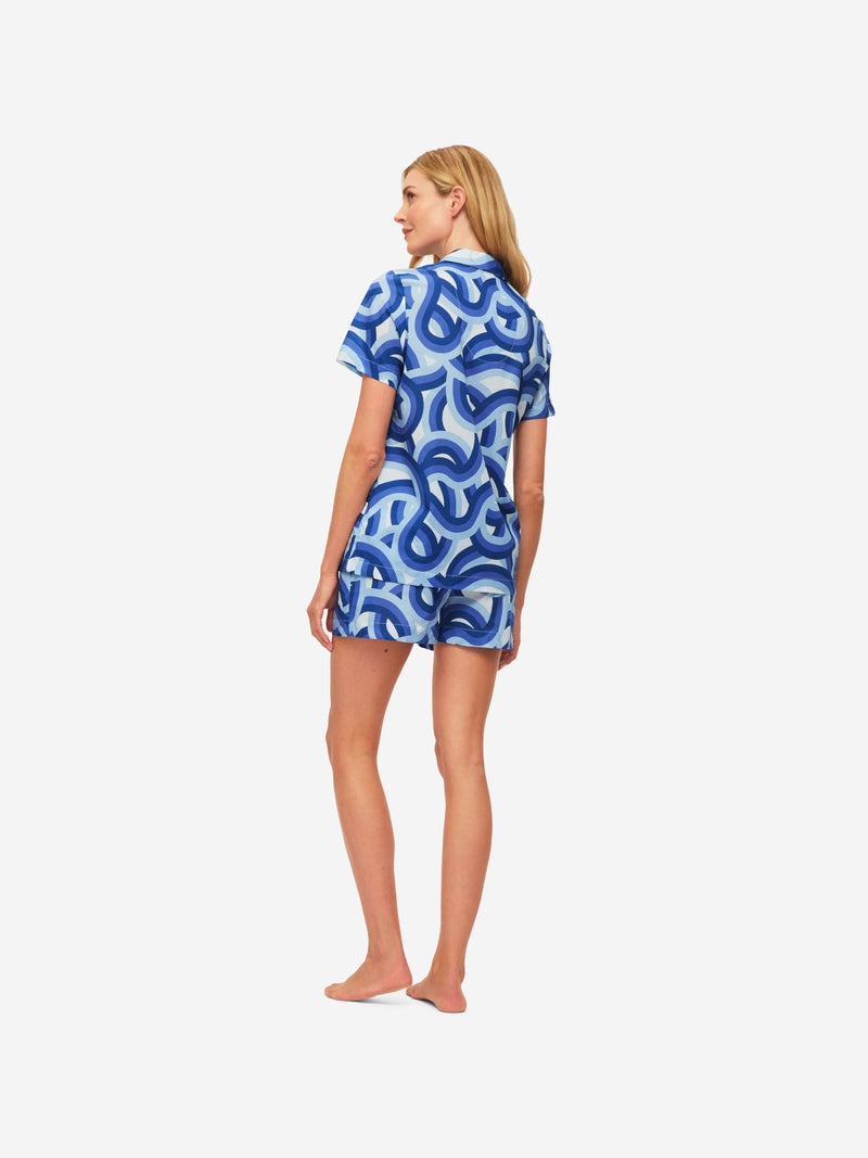 Women's Short Pyjamas Ledbury 51 Cotton Batiste Blue - 4