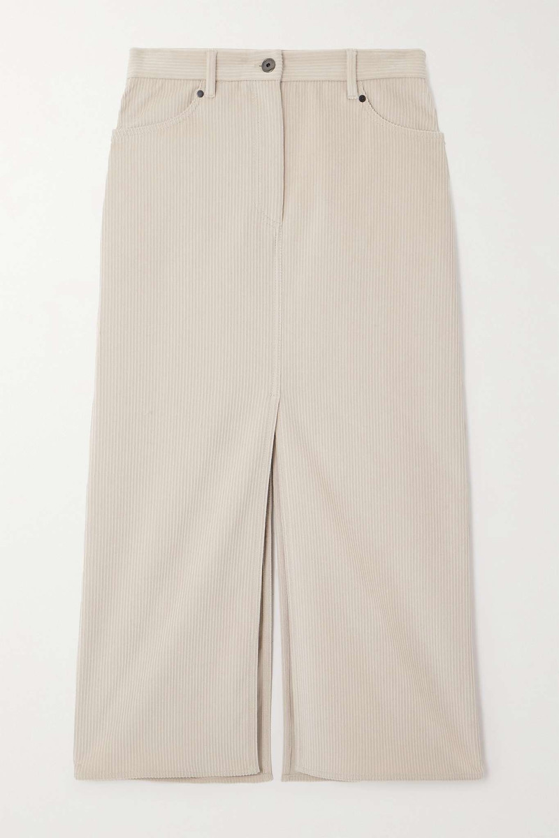 Cotton-blend corduroy maxi skirt - 1