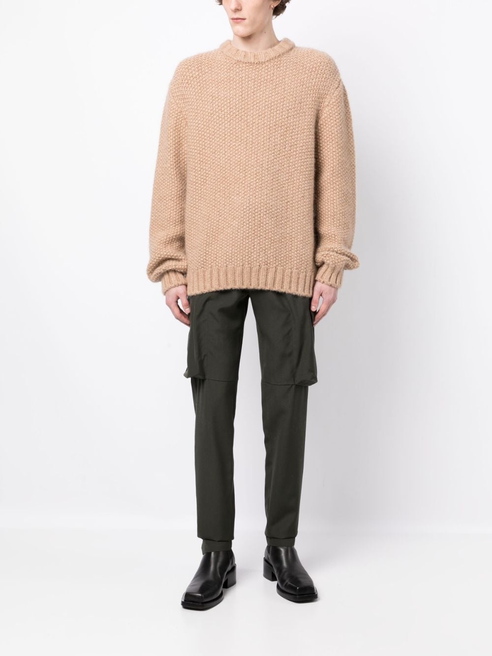 straight-leg wool cargo trousers - 2