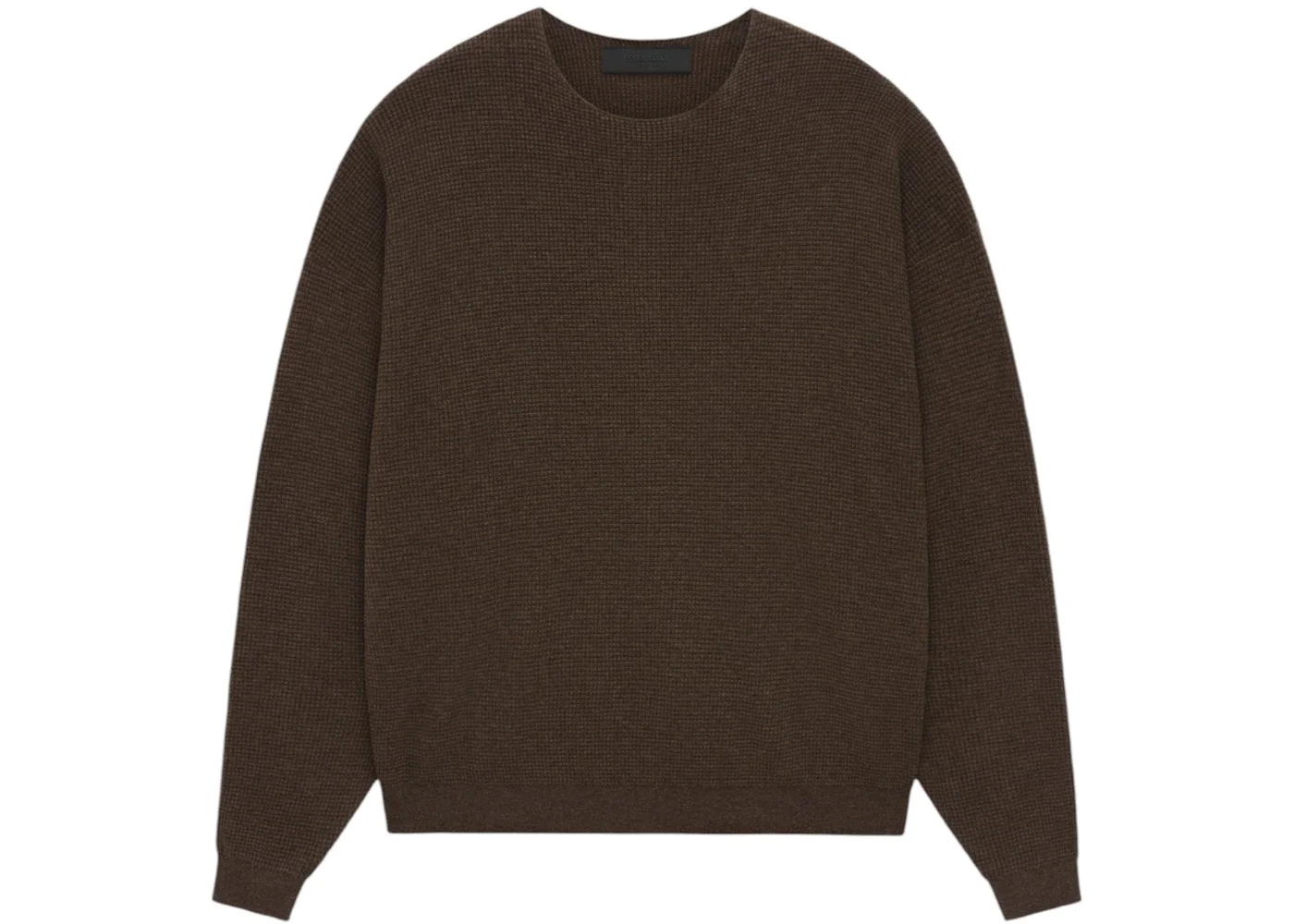 Fear of God Essentials Waffle Crewneck Sweater Brown - 1