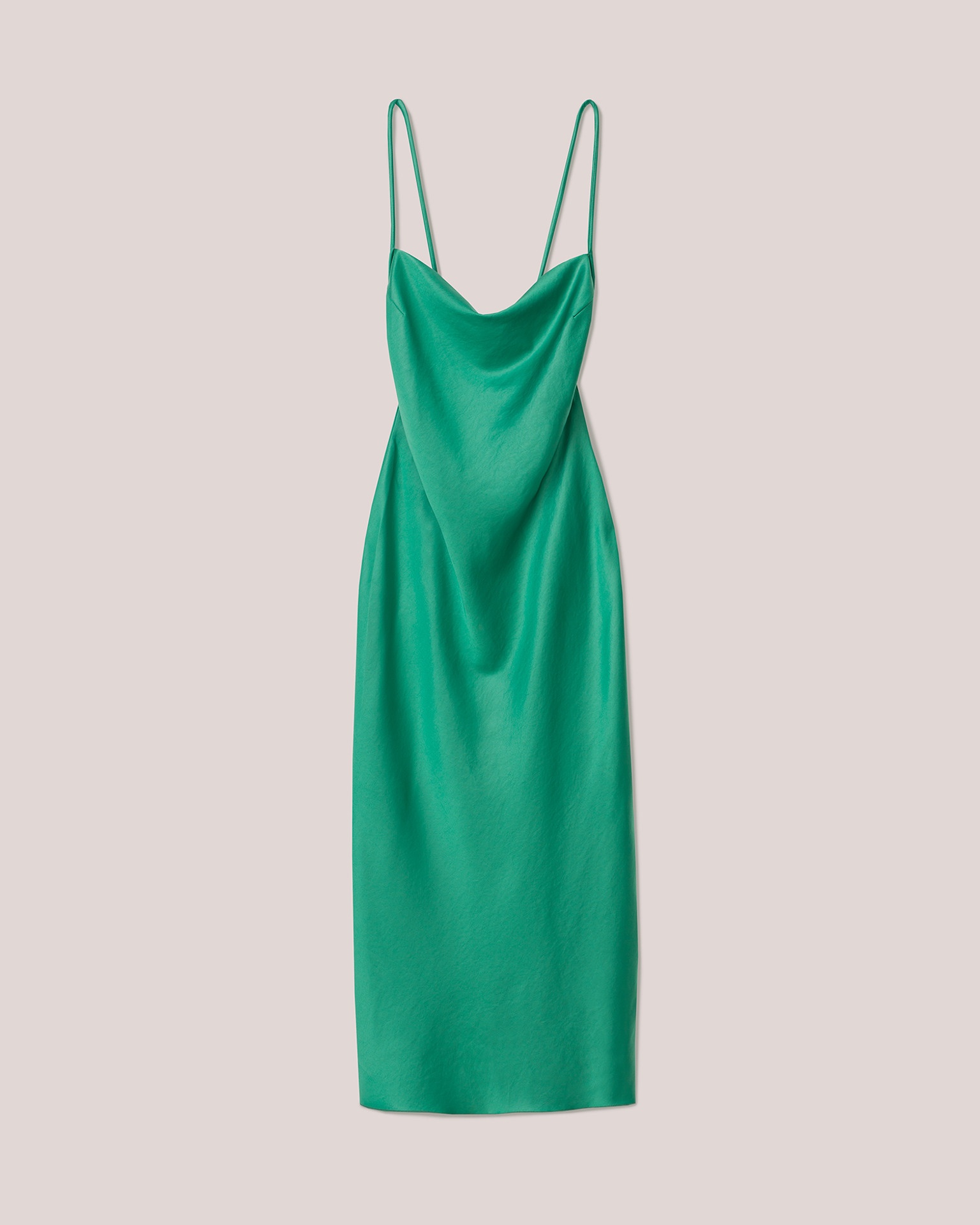 IRMA - Glossy satin slip dress - Green - 1
