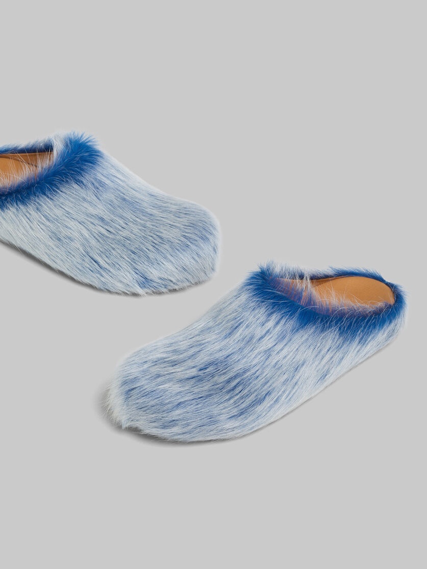 INDIGO LONG HAIR CALFSKIN FUSSBETT SABOT - 5