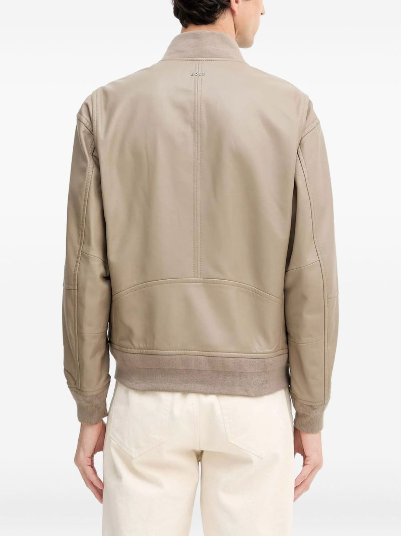 BOSS Jobrice zip-up leather jacket outlook