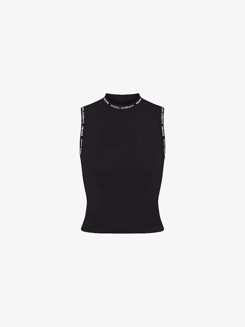 Dolce & Gabbana x SKIMS mock-neck sleeveless stretch-cotton top 1
